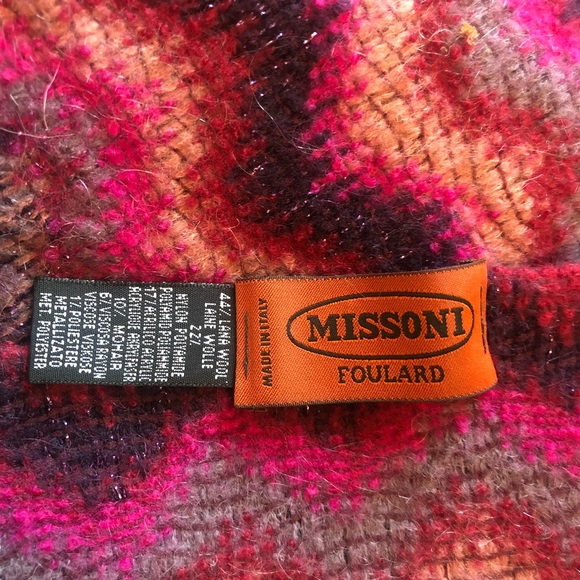 MISSONI pink purpl chevron print wool mohair scarf - Picture 3 of 3